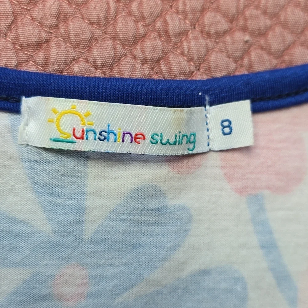 Sunshine Swing Floral Sleeveless Dress with Red and Blue Accents - Picture 2 of 10